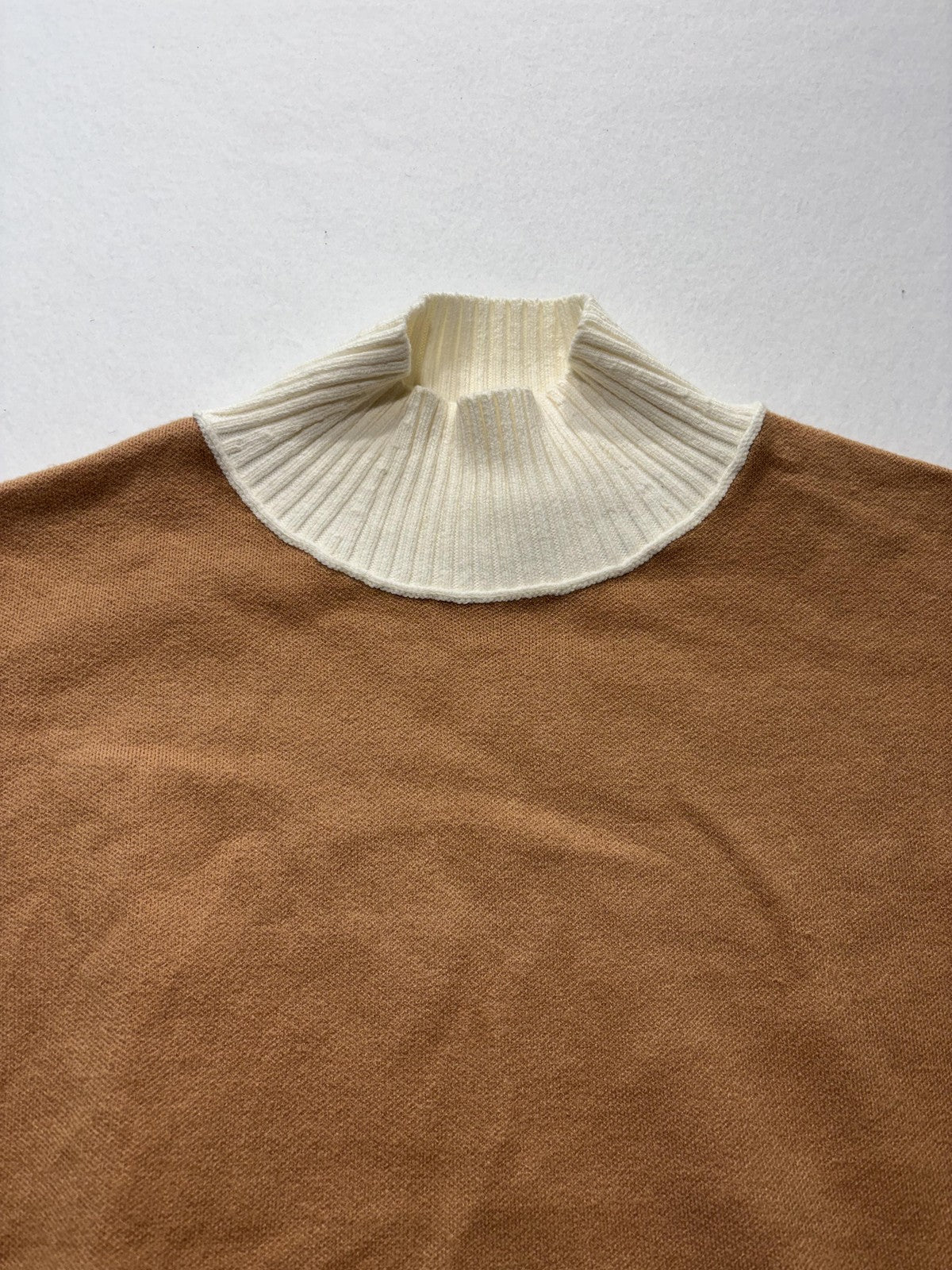 Maeve Sweater Womens Medium Brown Mock Neck Dolman Sleeve Knit Relaxed Pullover