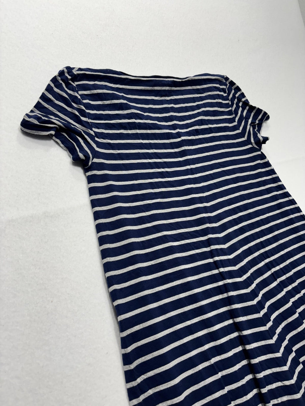 Cremieux T-Shirt Dress Womens XS Blue Stripe V Neck Short Sleeve Jersey Stretch