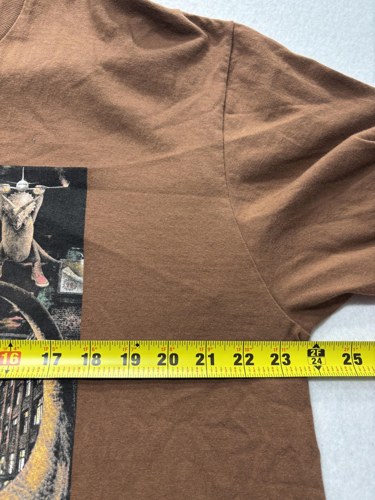 Supreme Shirt Mens XL Brown Dinosaur Statue Of Liberty Graphic Tee City