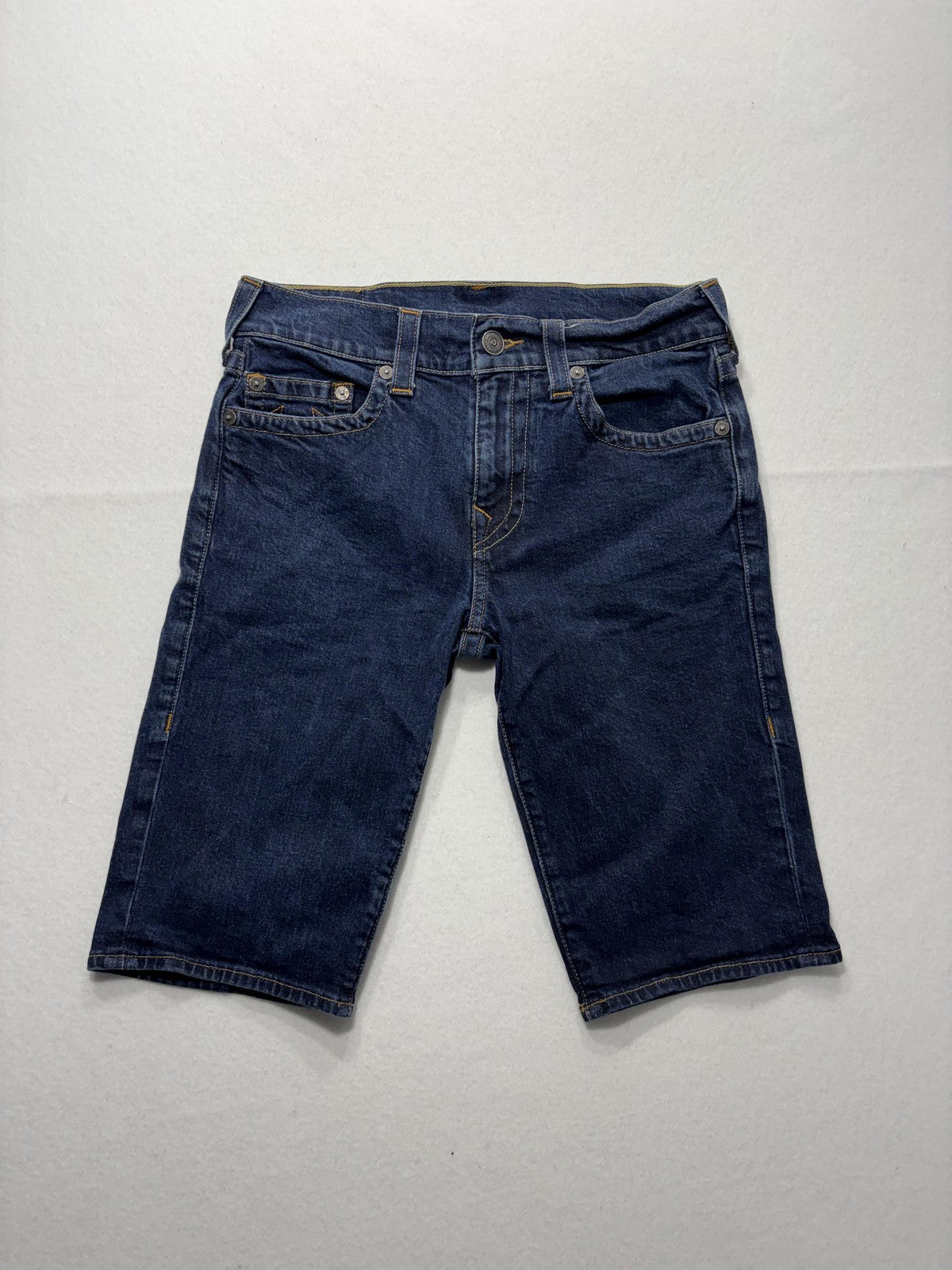 True Religion Bermuda Shorts Mens 31 Blue Ricky Relaxed Denim Stretch 5-Pocket