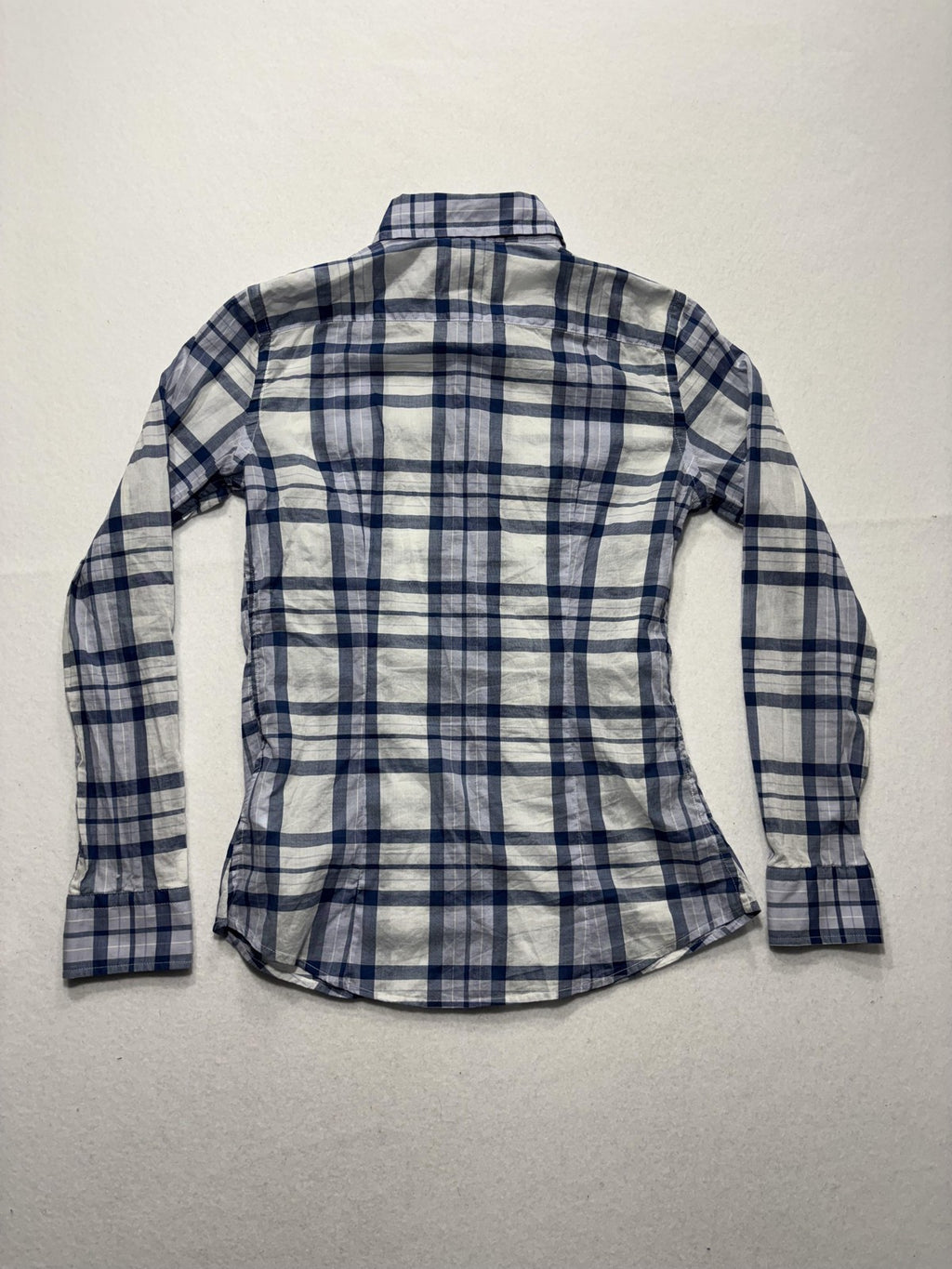 Banana Republic Shirt Womens XS Blue White Plaid Soft Wash Button Up Casual