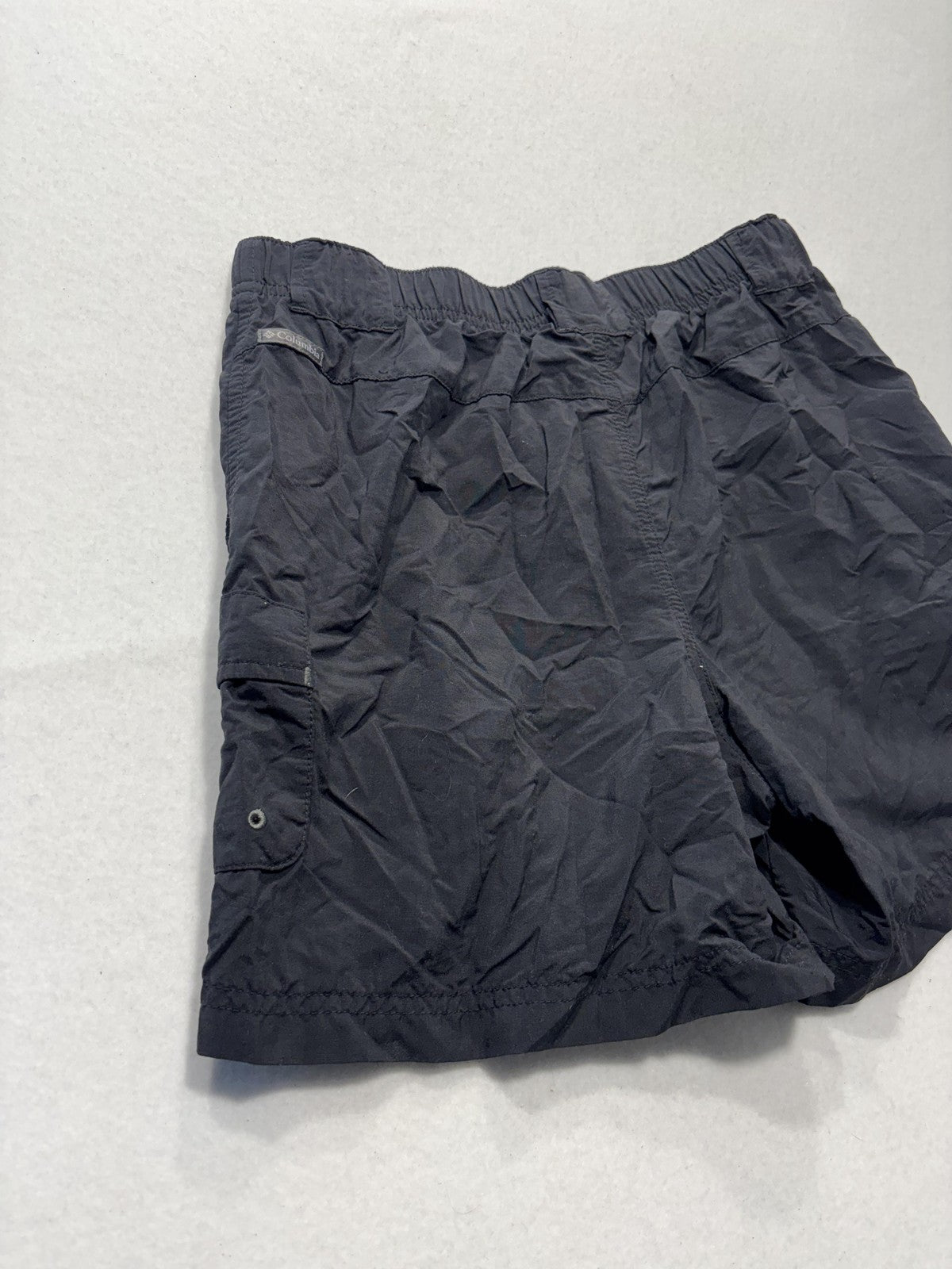 Columbia Swim Trunks Mens Small Black Elastic Waist Lined Pockets Lightweight