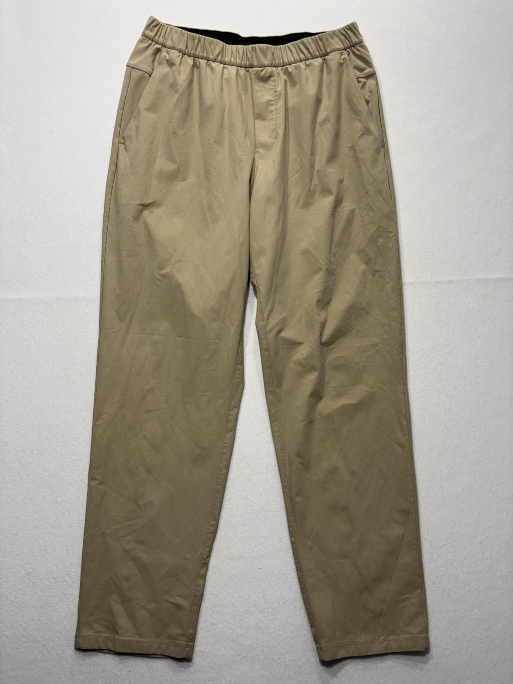 Lululemon Khaki Pants Mens Large Beige Elastic Waist Straight Leg Stretch Casual