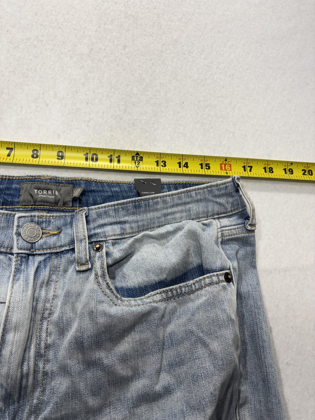 Torrid Jeans Womens 14 Plus Blue Light Wash High Rise Straight Distressed 36x30
