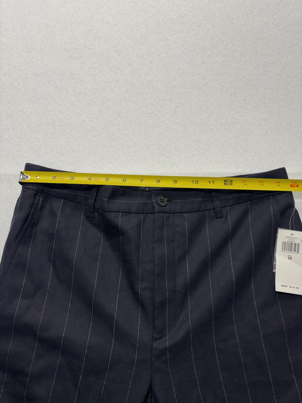 Lauren Ralph Lauren Dress Pants Womens 12 Black Pinstripe Straight Leg Twill