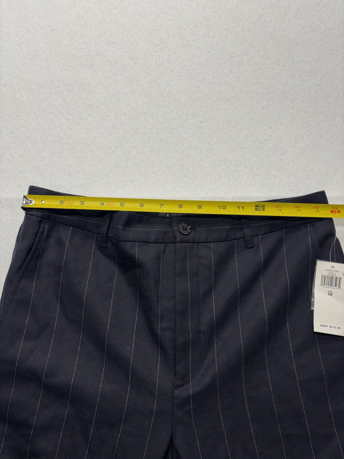 Lauren Ralph Lauren Dress Pants Womens 12 Black Pinstripe Straight Leg Twill