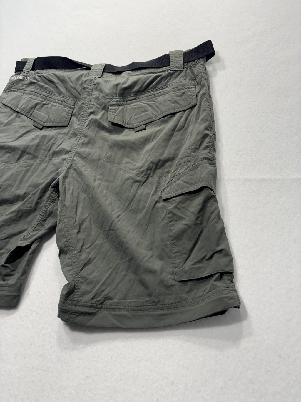 Columbia Omni-Shade Shorts Mens 34 Green Belted Cargo Hiking Quick Dry Outdoor