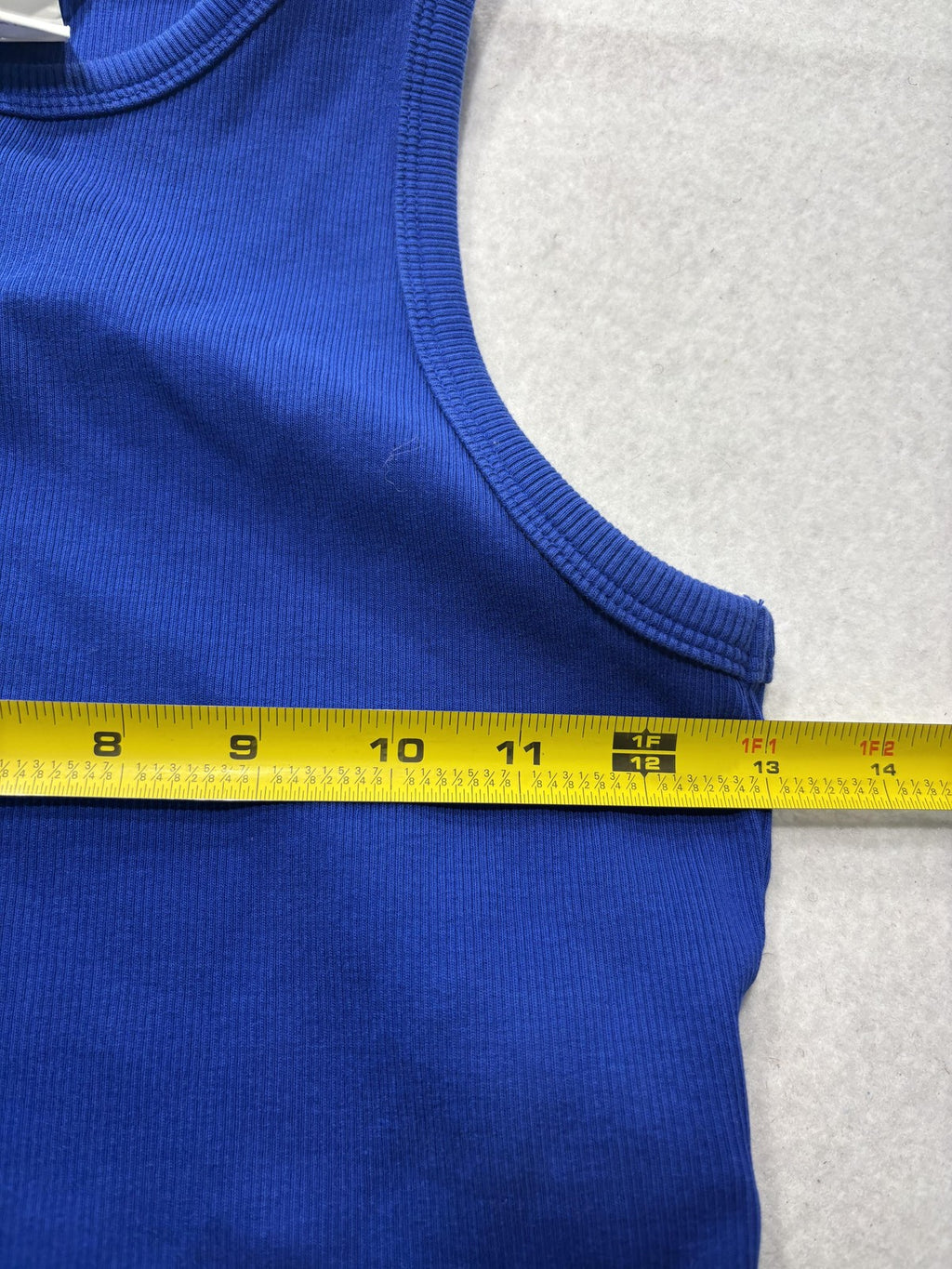 H&M Tank Top Womens M Blue Ribbed Cropped Knit Basic O/N 474583 P/N 10492517