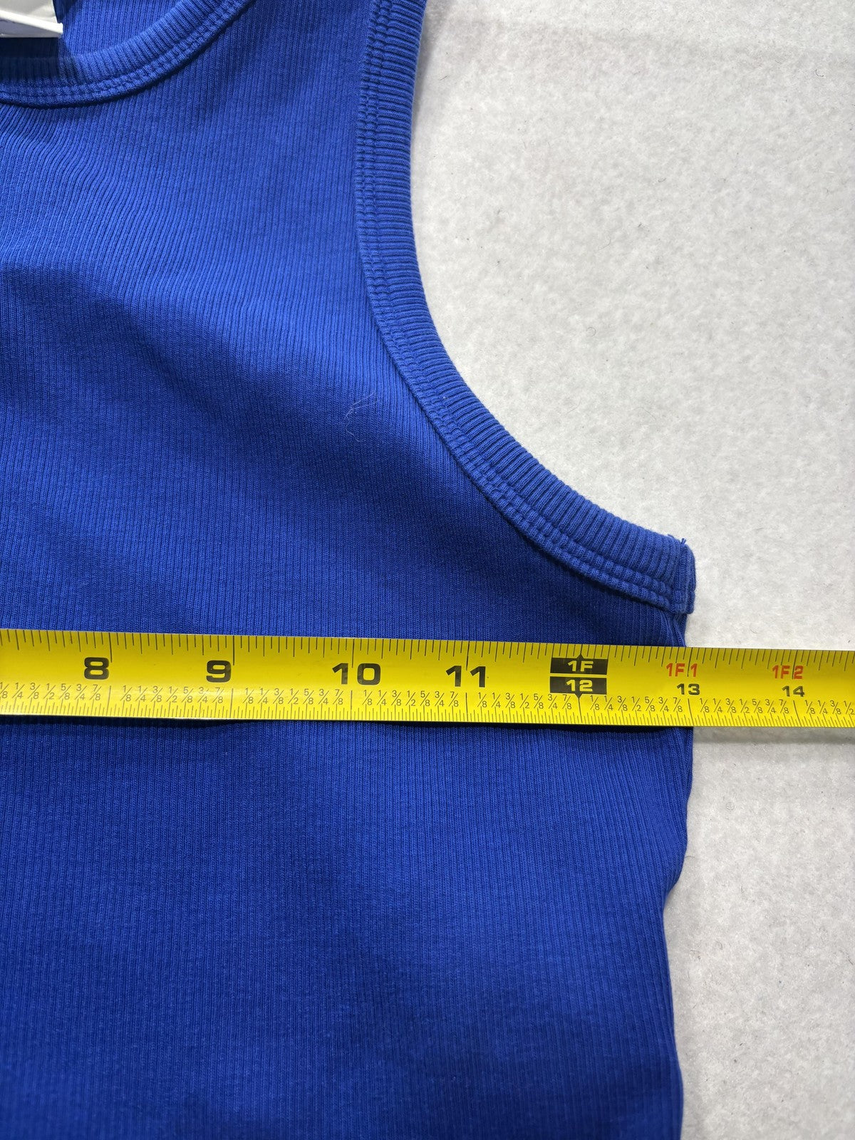 H&M Tank Top Womens M Blue Ribbed Cropped Knit Basic O/N 474583 P/N 10492517