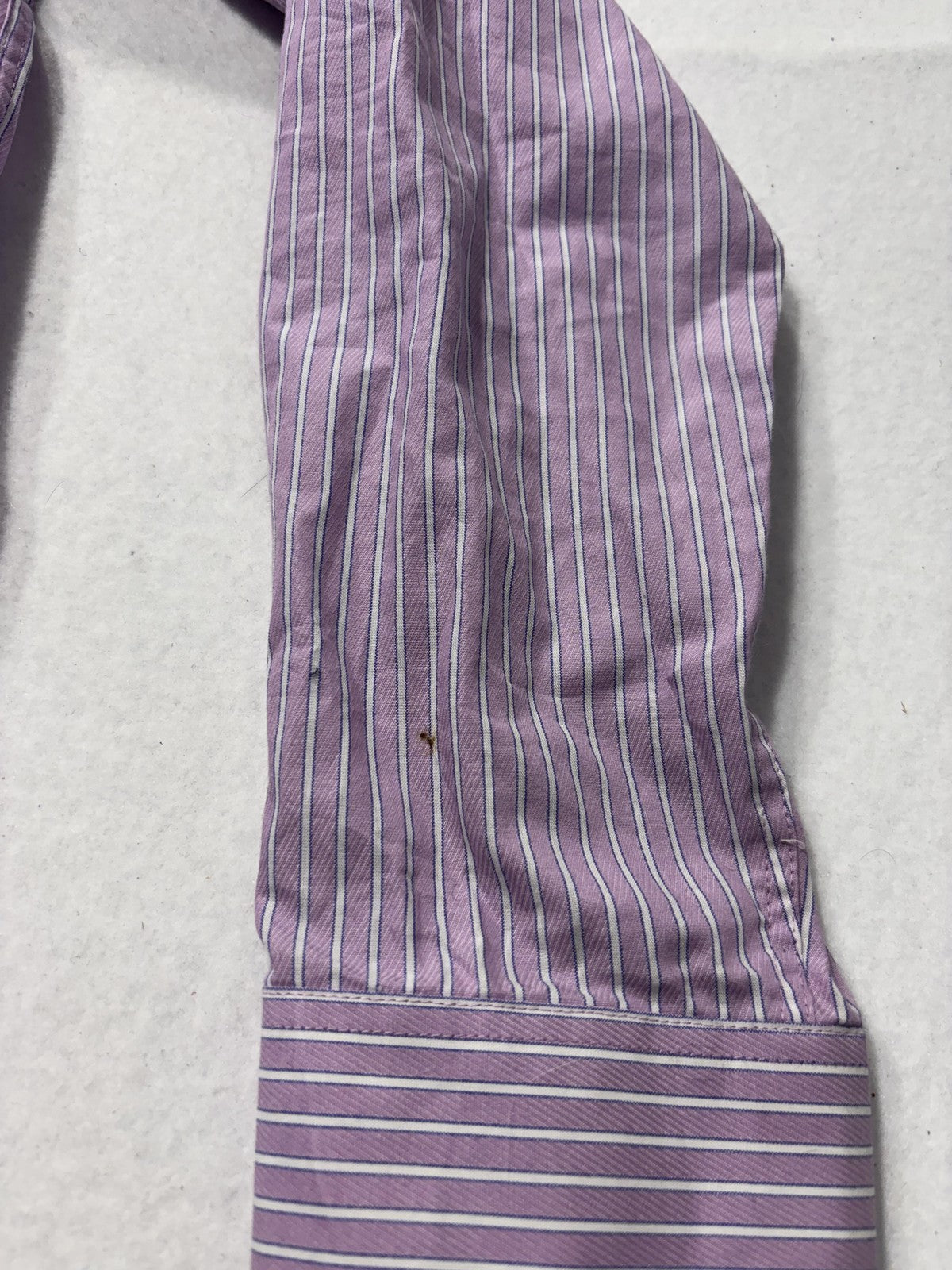 MICHAEL Michael Kors Dress Shirt Mens Large Purple Striped Long Sleeve Slim Fit