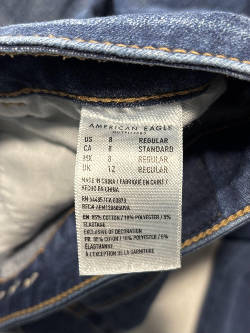American Eagle High Rise Jegging Jeans Womens 8 Medium Wash Distressed 30x24.5