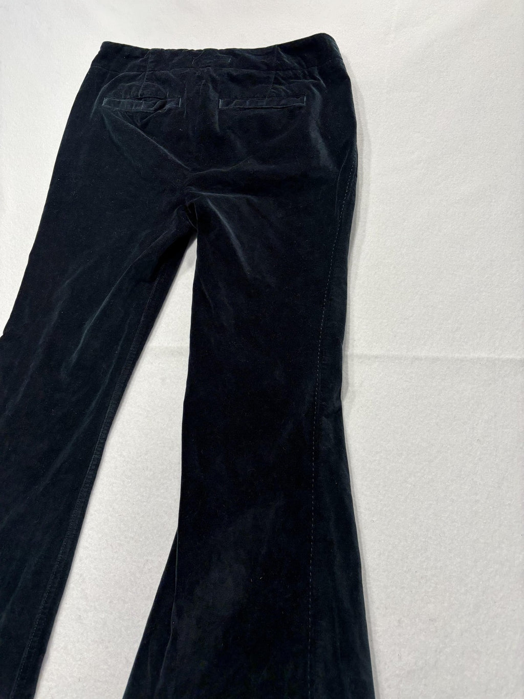 Free People Dress Pants Womens 30 Blue Velvet Flare Leg Zip Pockets Party