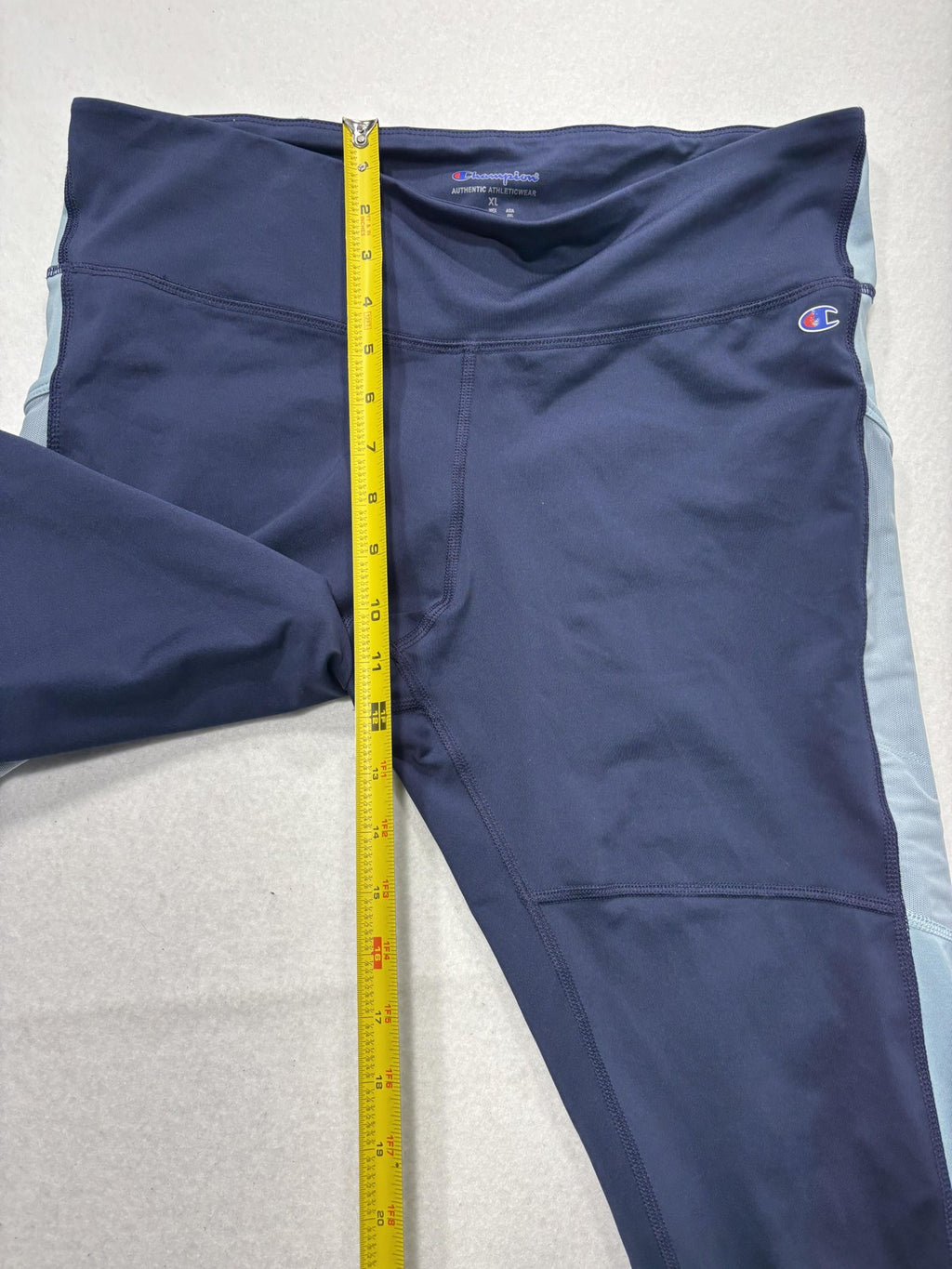 Champion Leggings Womens XL Blue Colorblock Zip Ankle Authentic Athleticwear