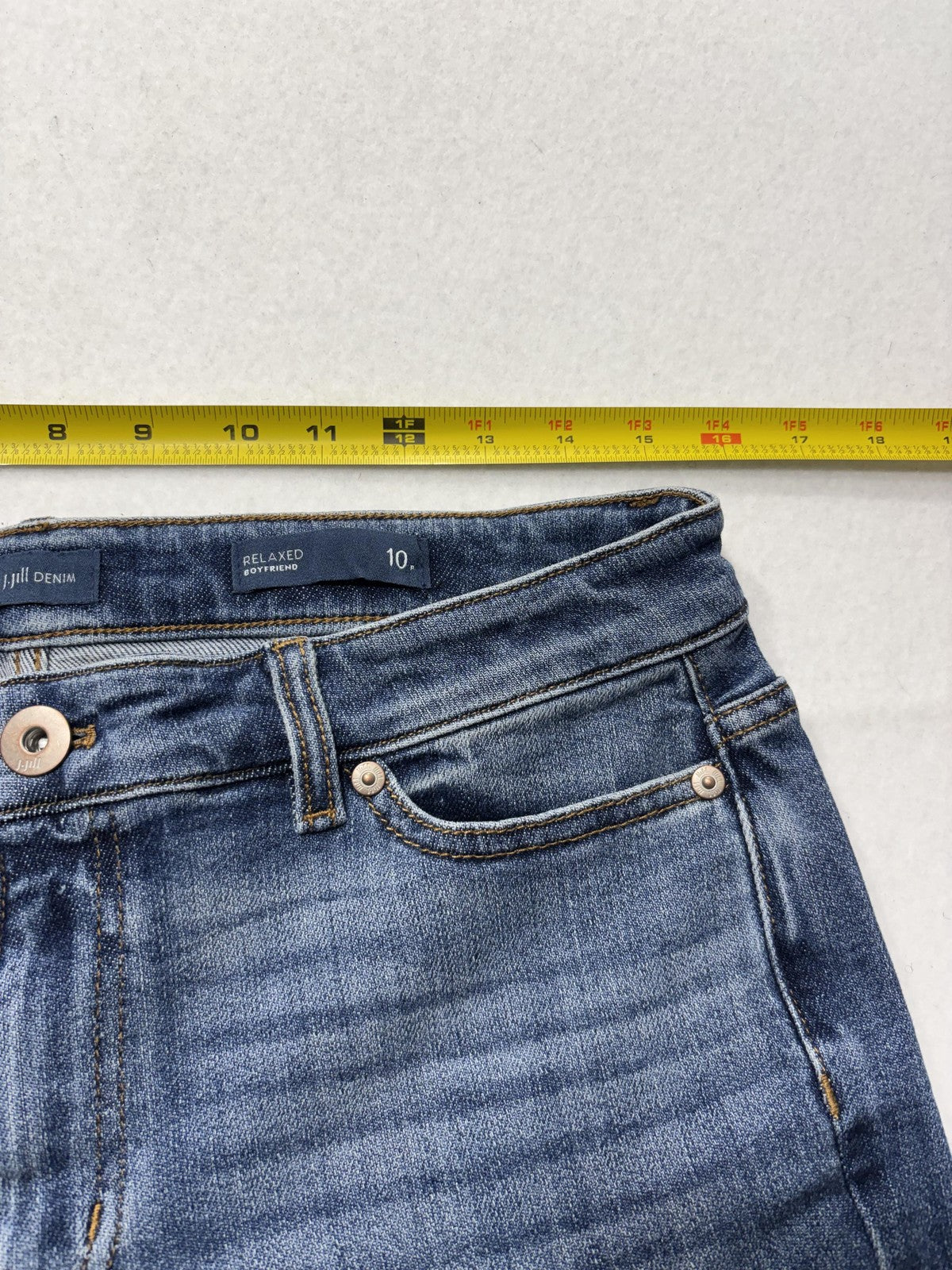 J. Jill Denim Jeans Womens 10P Blue Surfside Wash Relaxed Boyfriend Cuffed Ankle