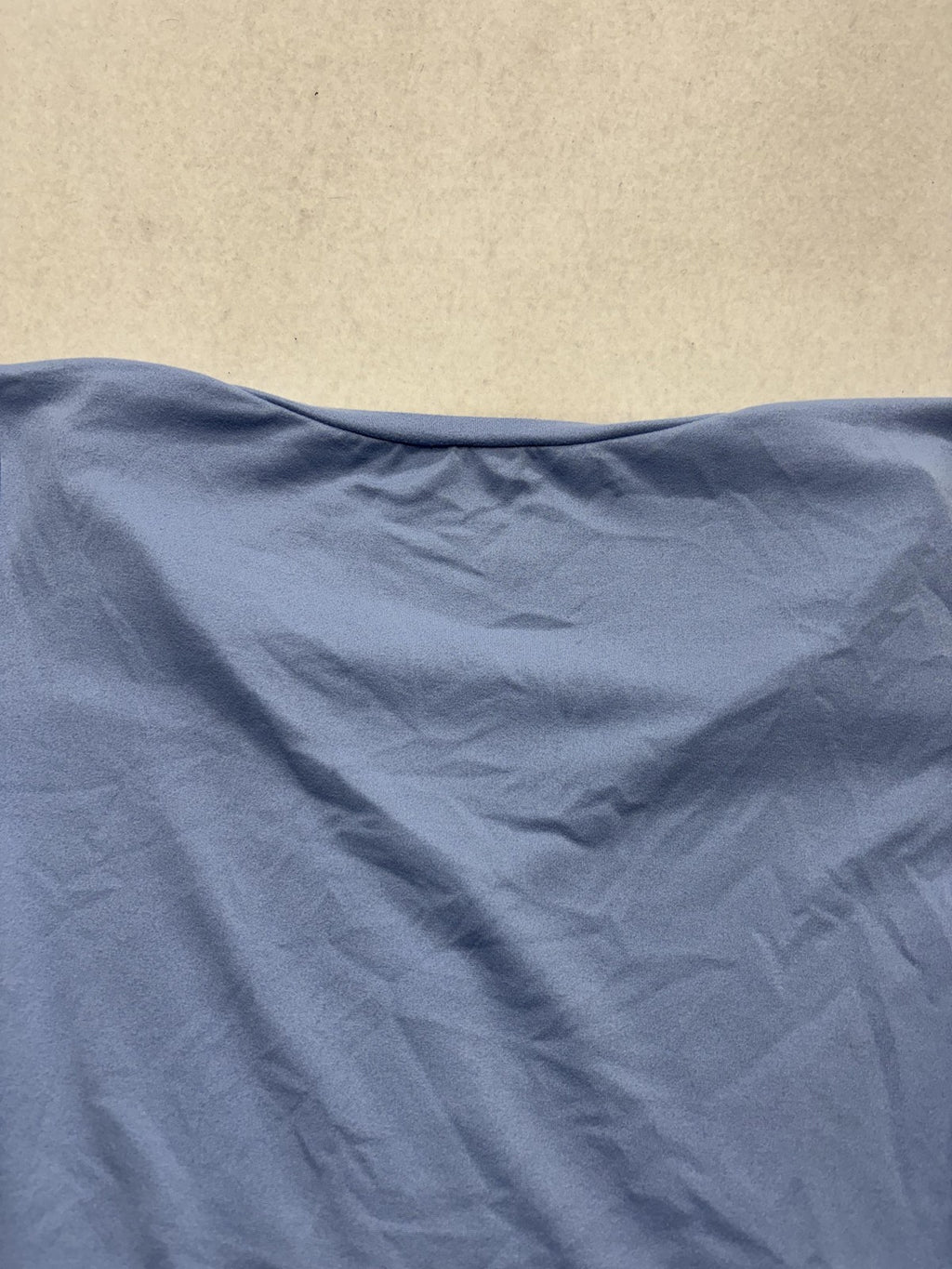 Blue V Neck Short Sleeve Cropped Stretch Tee Shirt Womens Medium C187V0V657