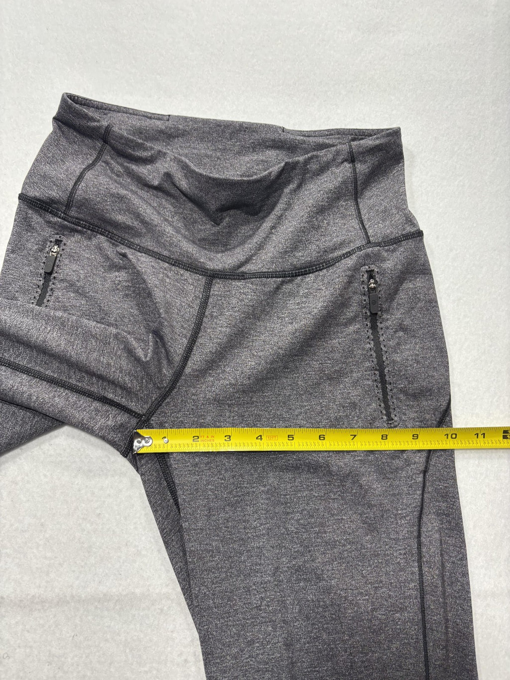 Lululemon Leggings Womens 4 Gray High Rise Zip Pocket 26" Inseam Ankle Running