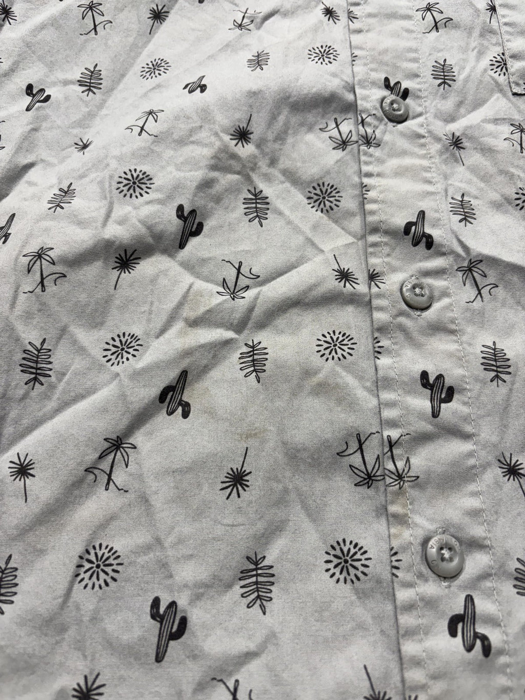 Columbia Shirt Mens Large Gray Desert Print Short Sleeve Button Up Cotton Casual
