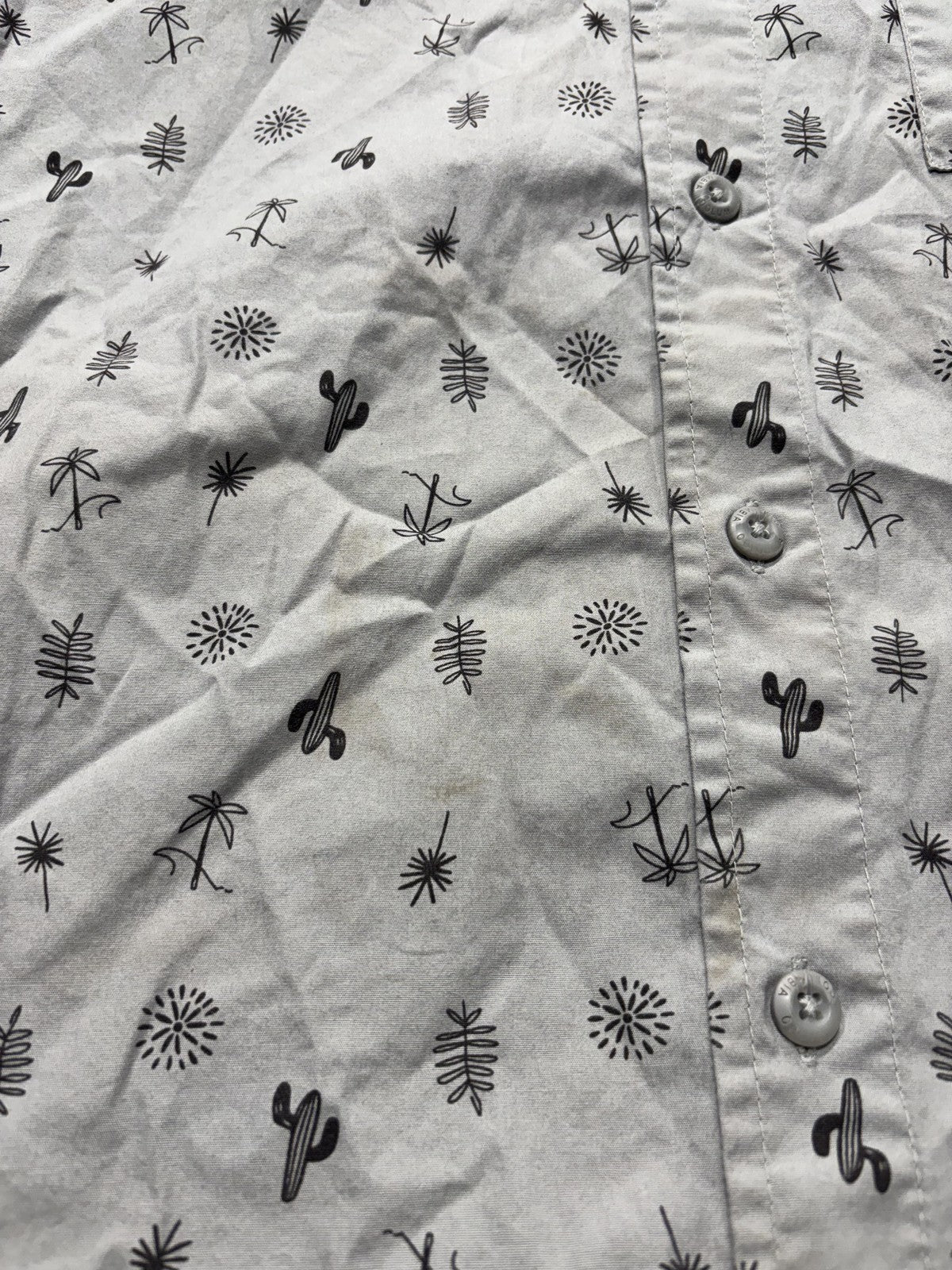 Columbia Shirt Mens Large Gray Desert Print Short Sleeve Button Up Cotton Casual