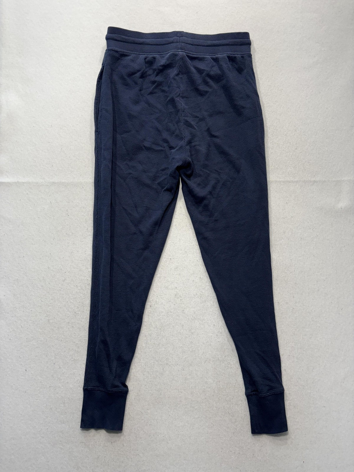 Tommy Hilfiger Lounge Pants Mens Small Blue Thermal Waffle Jogger Cuffed Logo