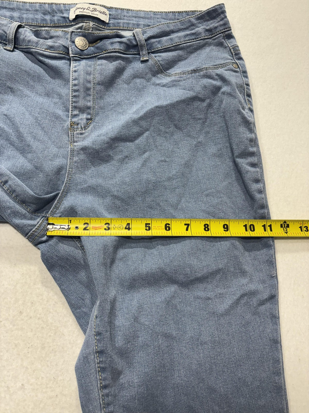 Honey & Bristle Jeans Womens 16 Plus Blue Light Wash High Rise Skinny 36x26.5