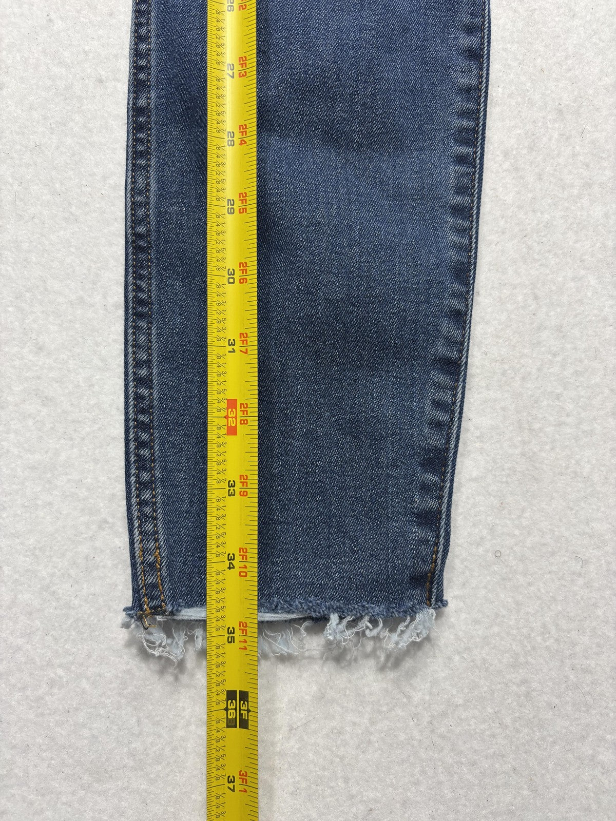 Everlane Jeans Womens 25 Ankle Blue High Rise Skinny Stretch Raw Hem 25x27
