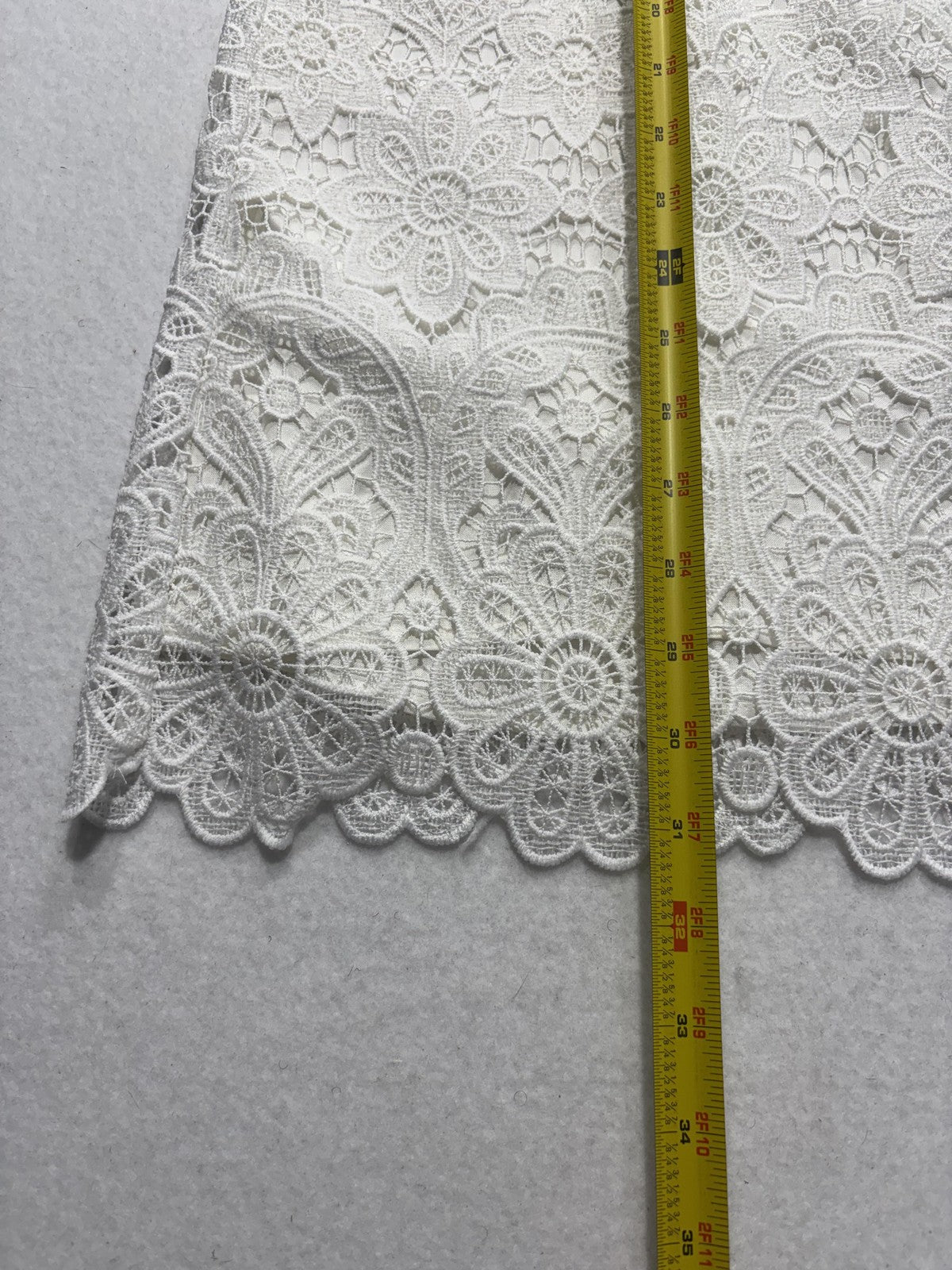 Abercrombie & Fitch Skirt Womens Large White Floral Lace Lined Midi Bridal