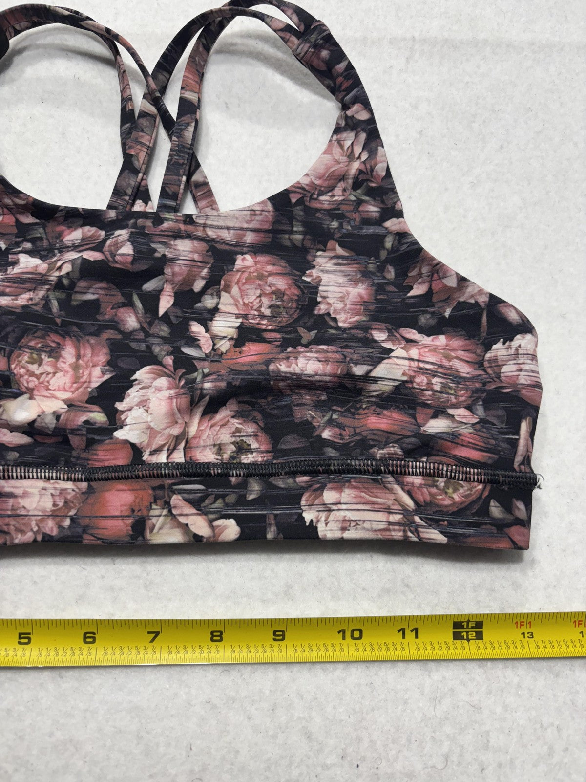Lululemon Sports Bra Womens 8 Multicolor Floral Strappy Crossback Yoga Athletic