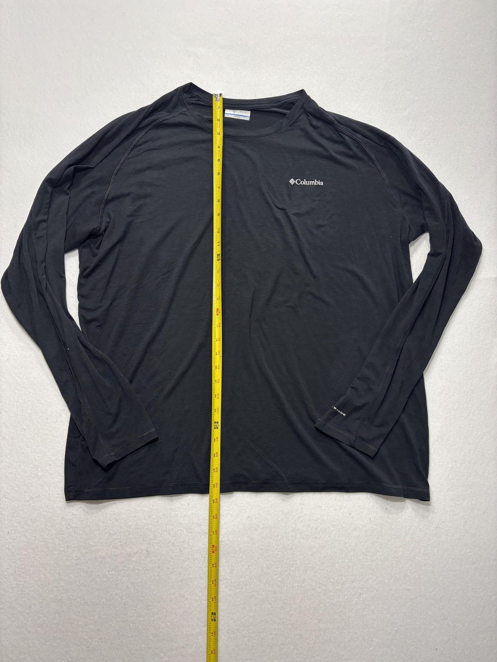 Columbia Shirt Mens 2XL Black Long Sleeve Raglan Stretch Jersey Tee Lightweight
