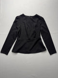 Banana Republic Top Womens 6 Black Long Sleeve Crew Neck Blouse Office City