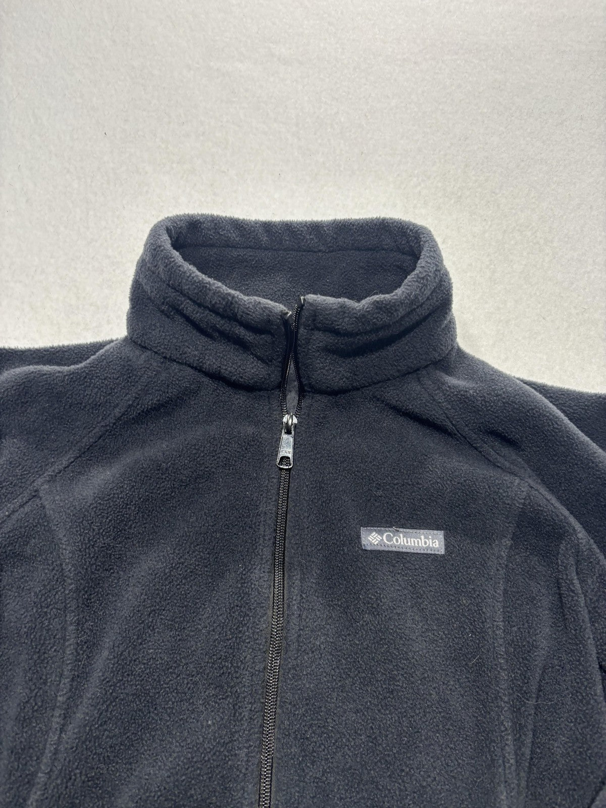 Columbia Jacket Womens L Gray Fleece Full Zip Stand Collar Pockets Soft Outdoor