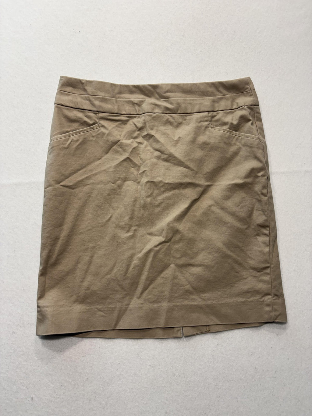 Banana Republic Skirt Womens 4 Beige Stretch Twill Knee Length Pencil Work