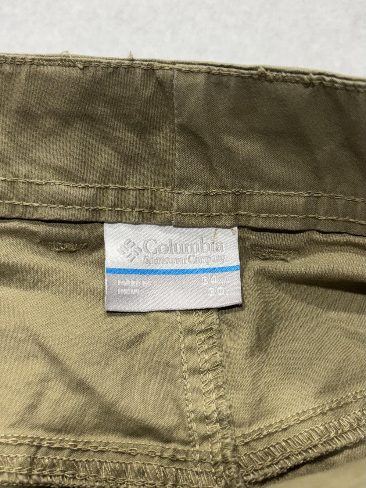Columbia Khaki Pants Mens 34x30 Green Regular Fit Canvas Stretch Casual Outdoor
