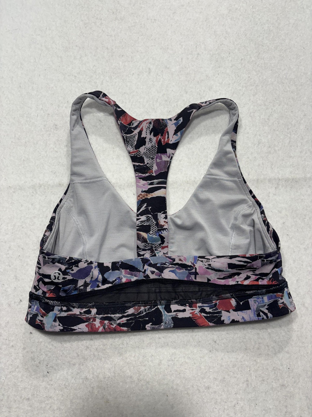 Lululemon Sports Bra Womens 8 Multicolor Racerback Zip Pocket Yoga Athletic