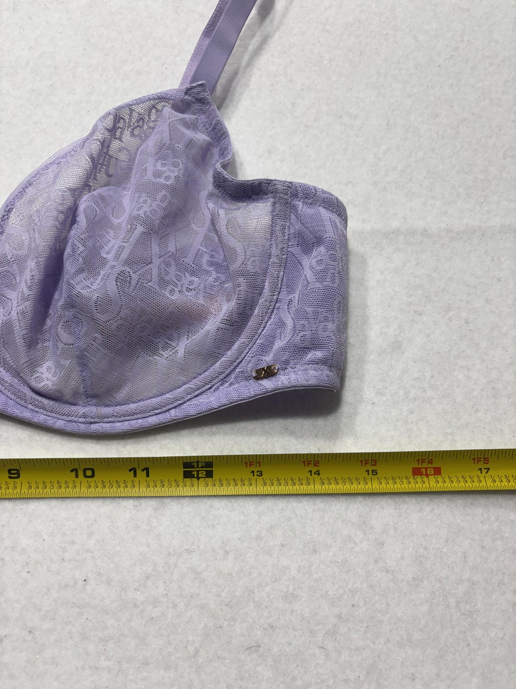 Savage X Fenty Signature Script Bra Womens 38D Purple Lace Balconette Underwire