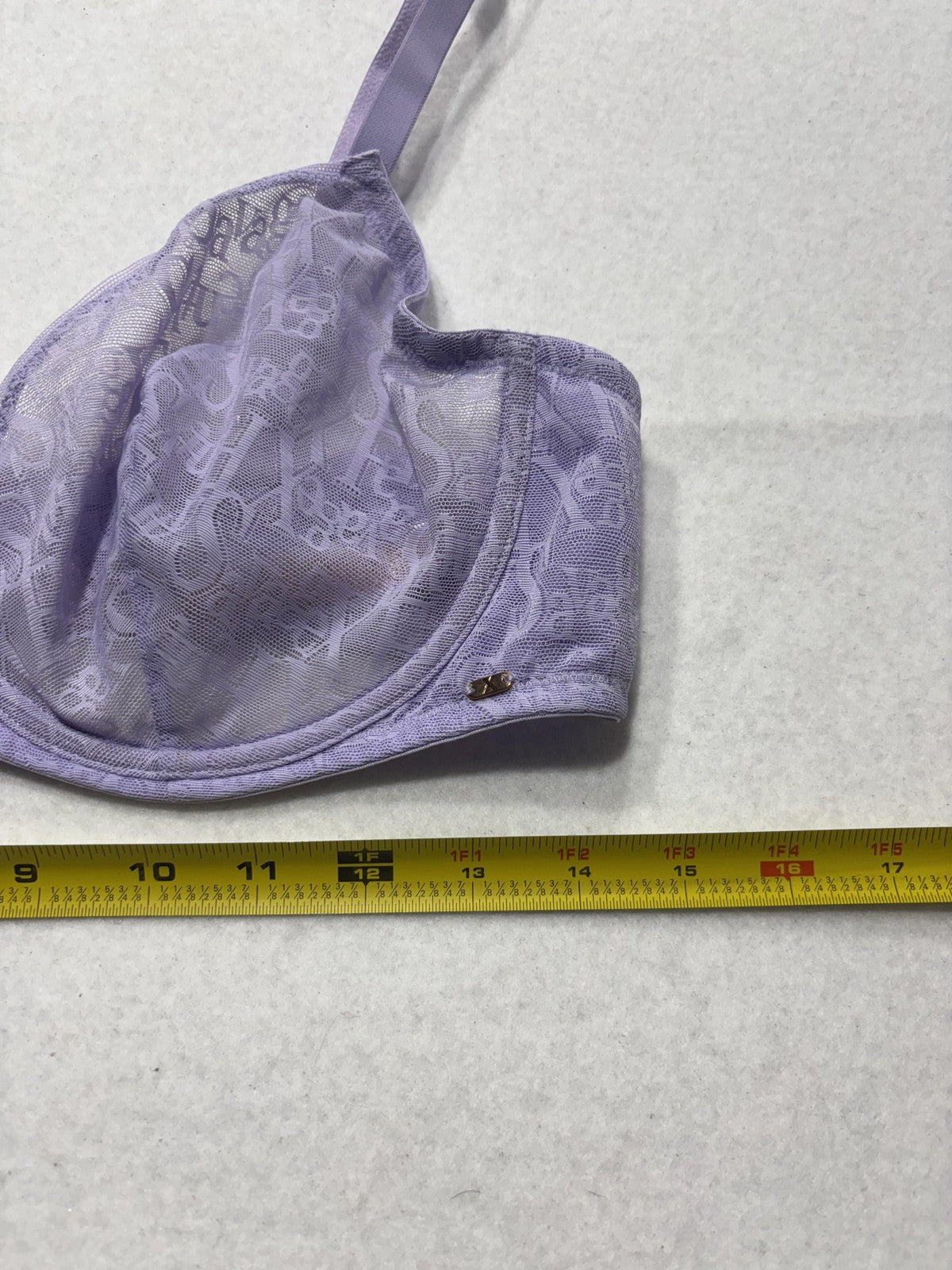 Savage X Fenty Signature Script Bra Womens 38D Purple Lace Balconette Underwire