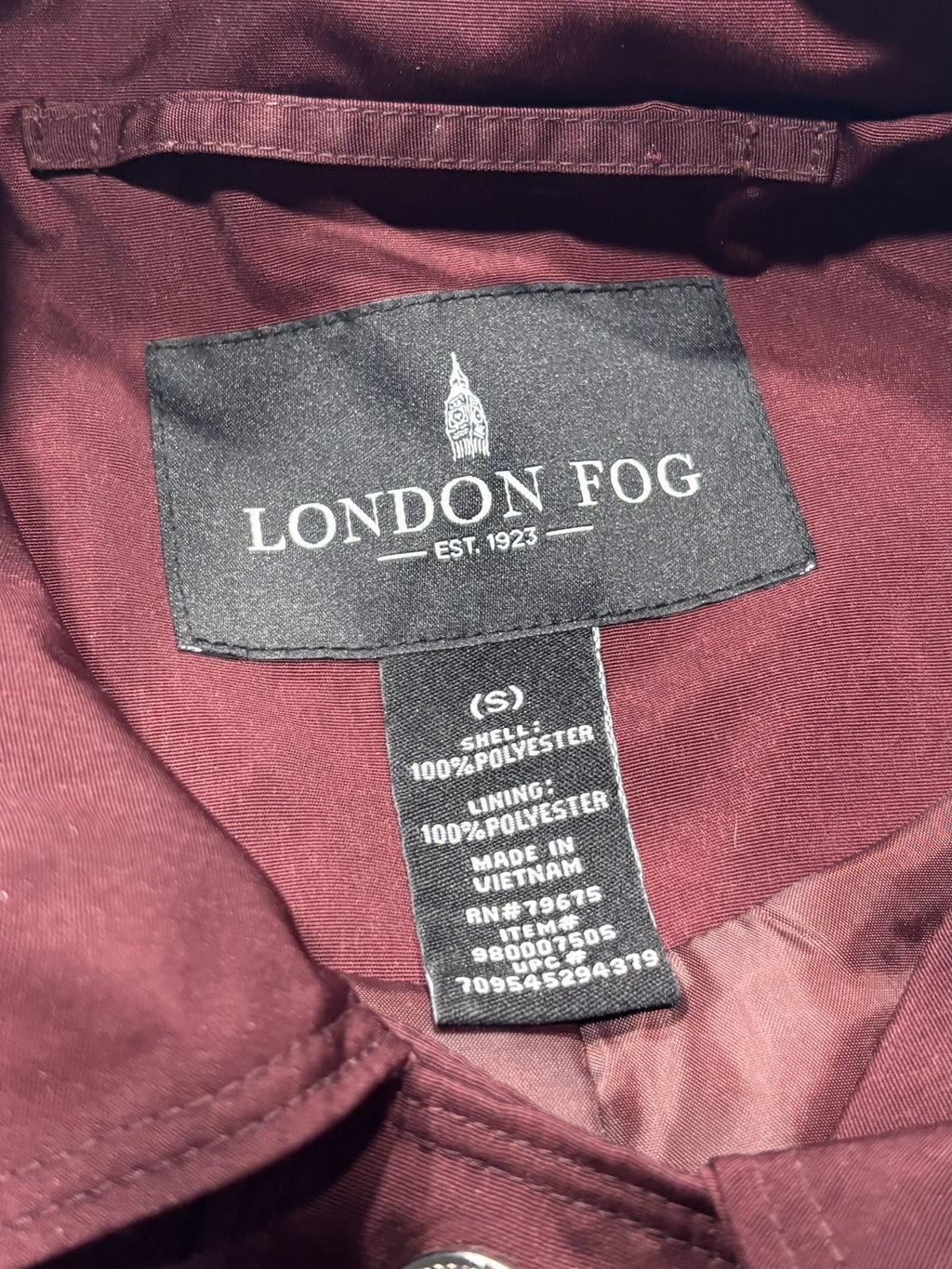 London Fog Trench Coat Womens S Red Belted Hooded Snap Front Mid Length