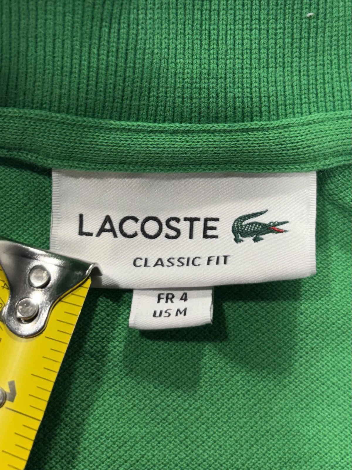 Lacoste Polo Shirt Mens Medium Green Classic Fit Pique Cotton Short Sleeve Logo