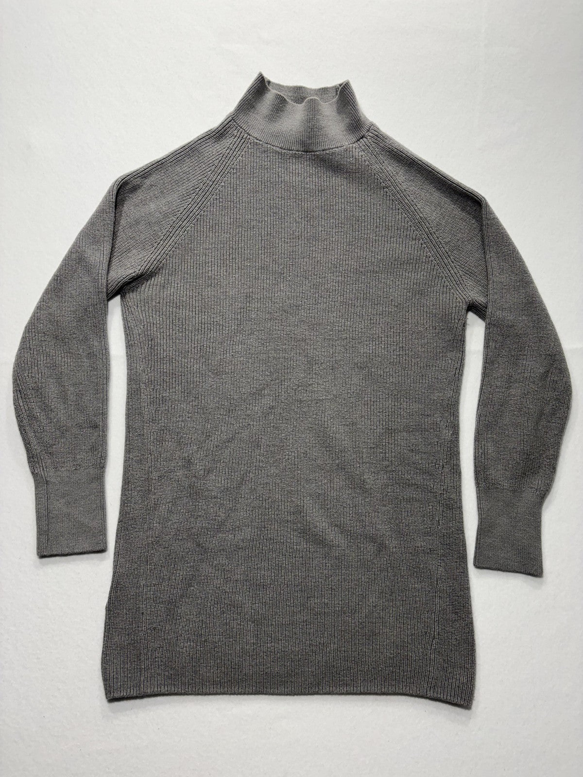Lululemon Athletica Sweater Womens 2 Gray Mock Neck Long Sleeve Tunic Knit Slim