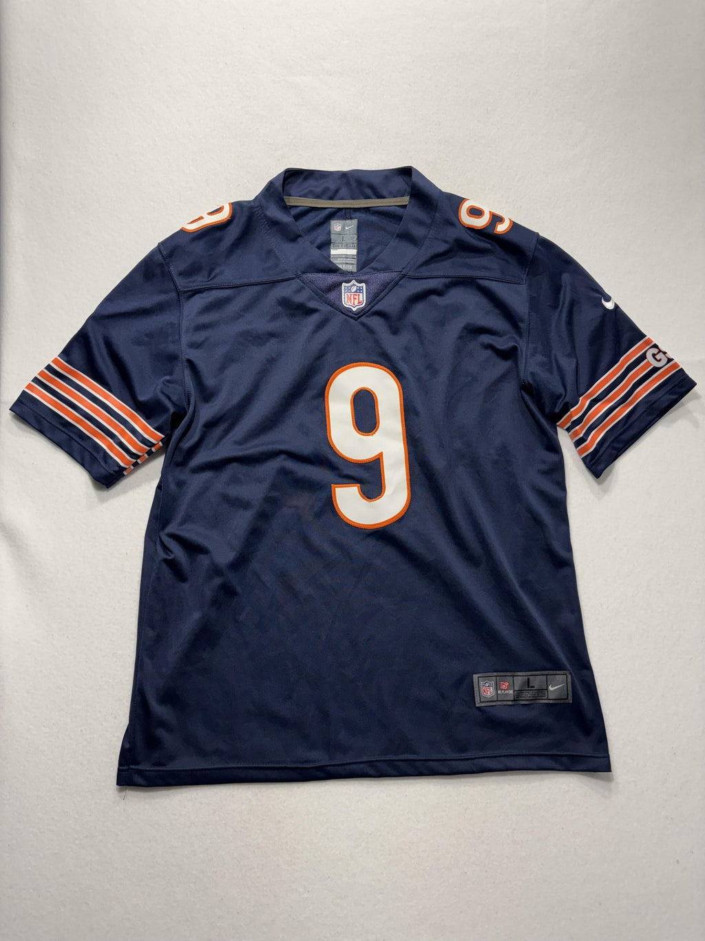 Chicago Bears Jersey Mens Large Navy Blue NFL Football Nike BDN 9 On Field