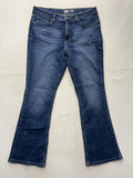 Lee Jeans Womens 14P Blue Medium Wash Mid Rise Bootcut Regular Stretch 33x29