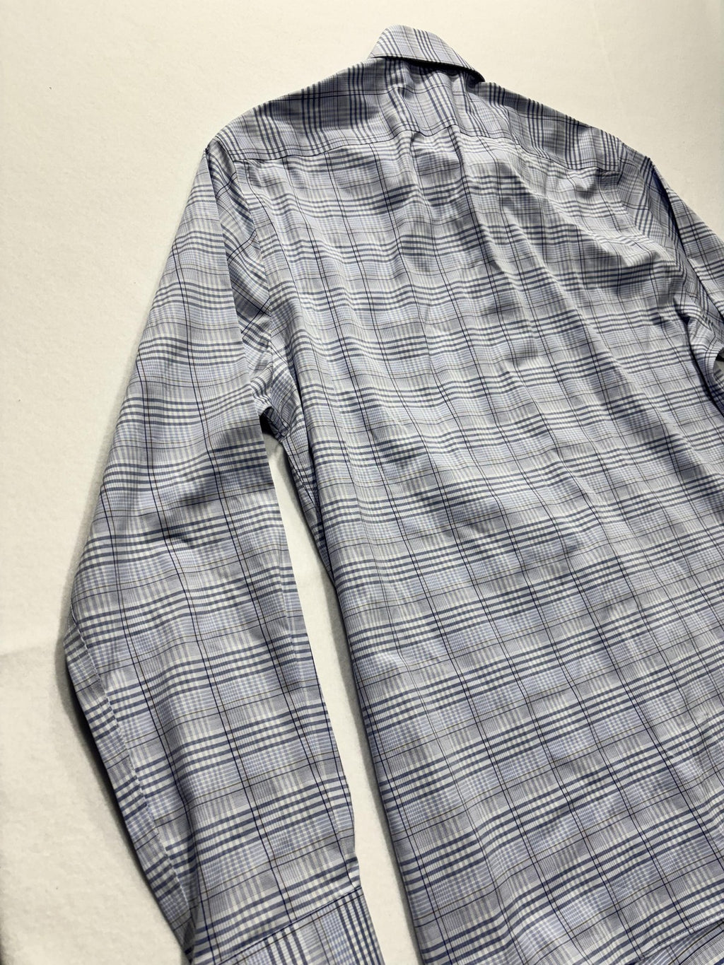 Michael Kors Dress Shirt Mens Large Blue Plaid Long Sleeve Non Iron Stretch