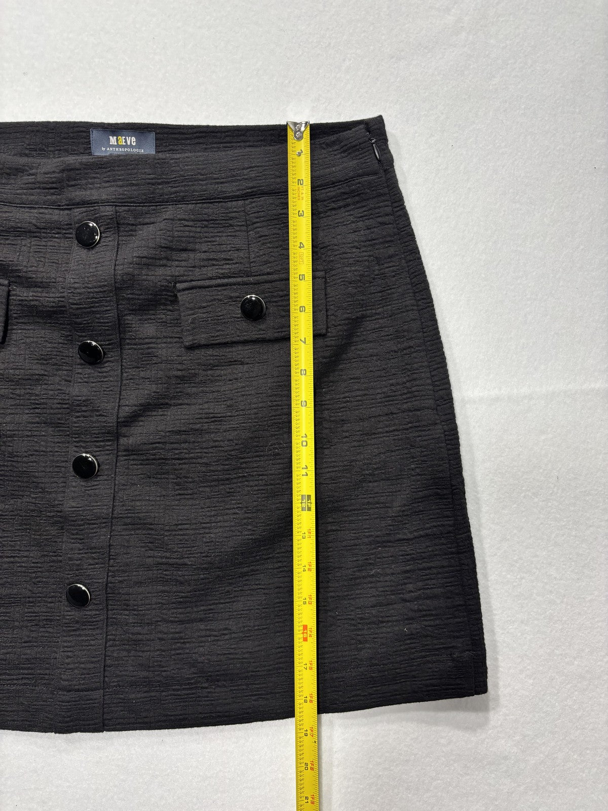 Maeve Skirt Womens Large Gray Textured Button Front A Line Mini Anthropologie