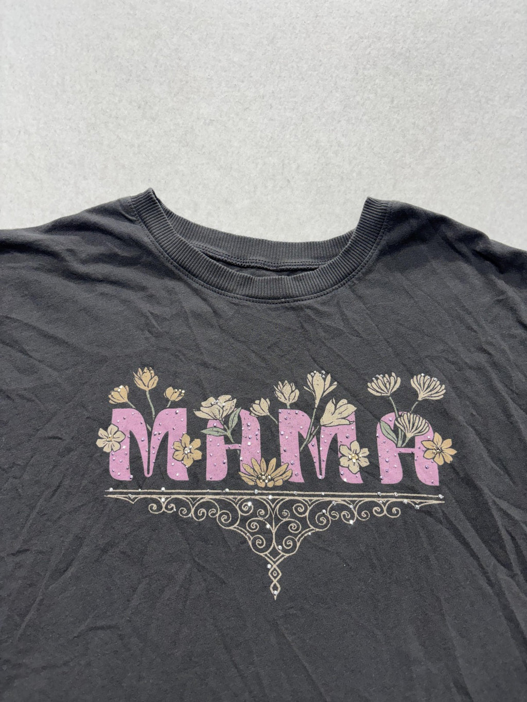 Torrid Shirt Womens 0 Gray Mama Floral Graphic Tee Oversized Mothers Day Casual