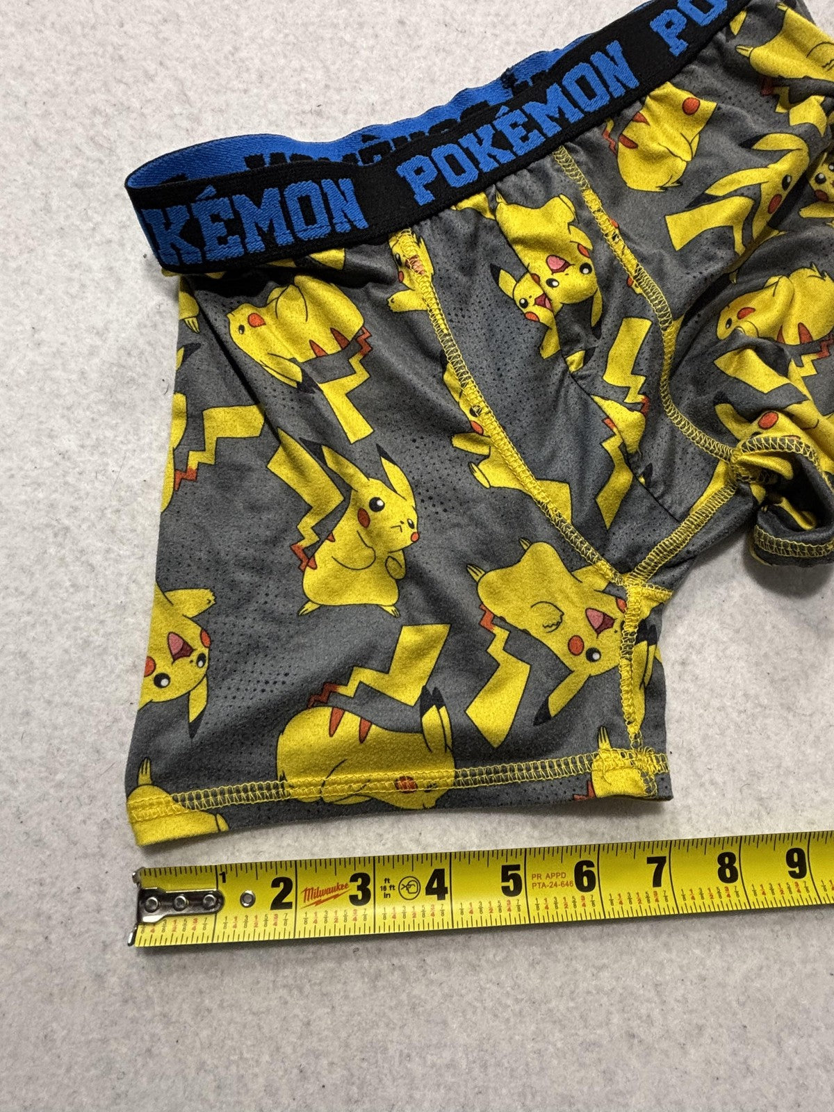 Pokemon Boxer Briefs Boys 4 Gray Pikachu Print Underwear Breathable Stretch