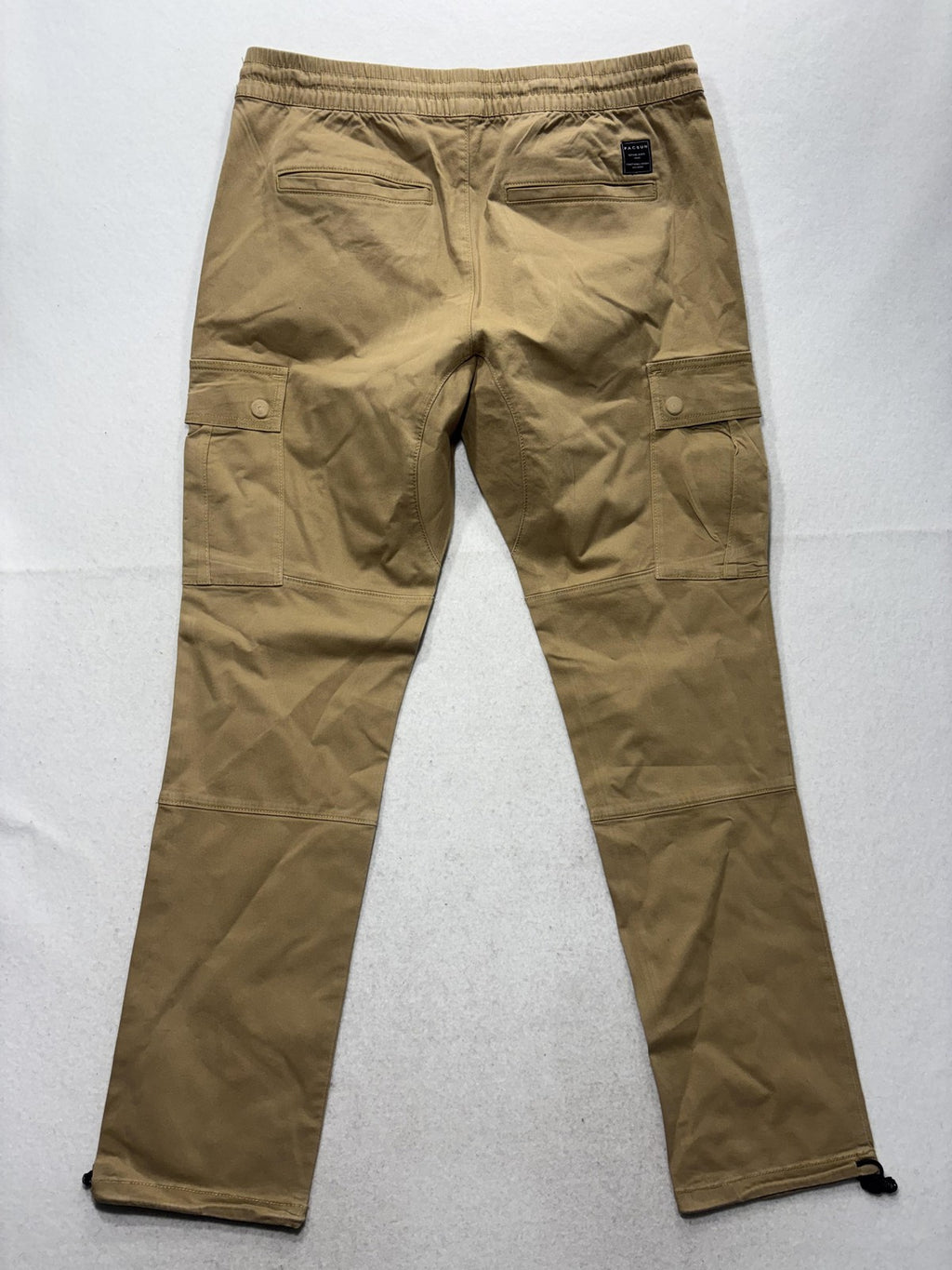 PacSun Cargo Pants Mens 34x32 Beige Slim Tapered Elastic Waist Jogger 133BT107