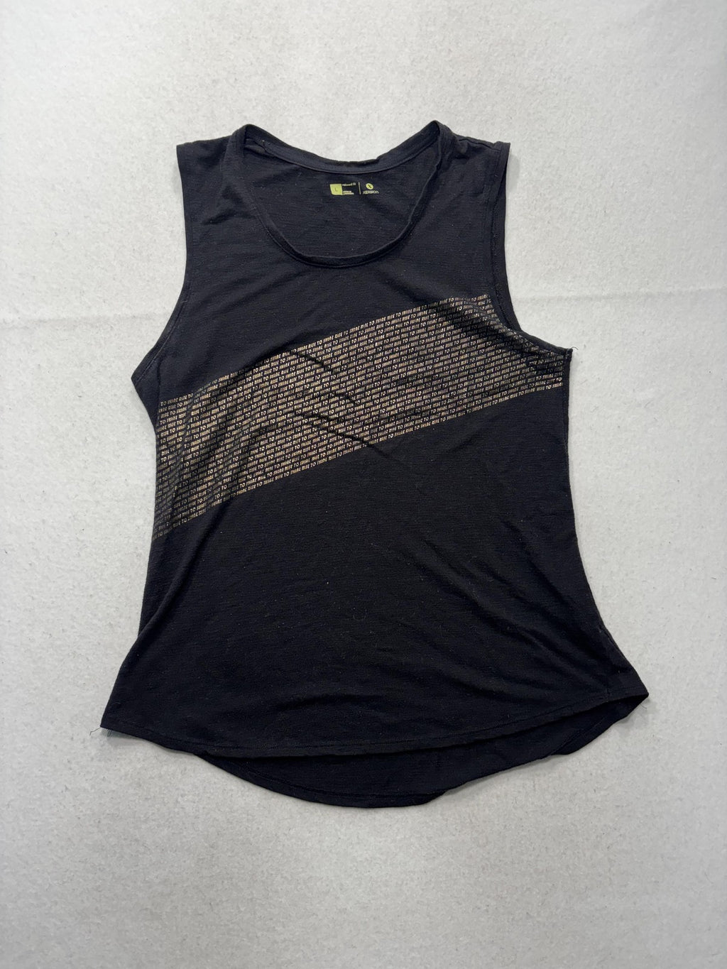 Xersion Tank Womens Large Black Scoop Neck Rise To Shine Graphic Athletic Top