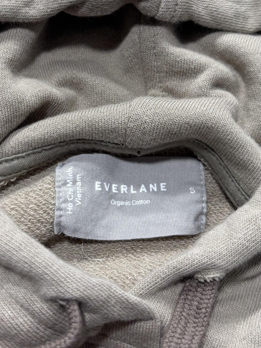 Everlane Hoodie Womens Small Beige Organic Cotton Terry Raglan Pullover Top