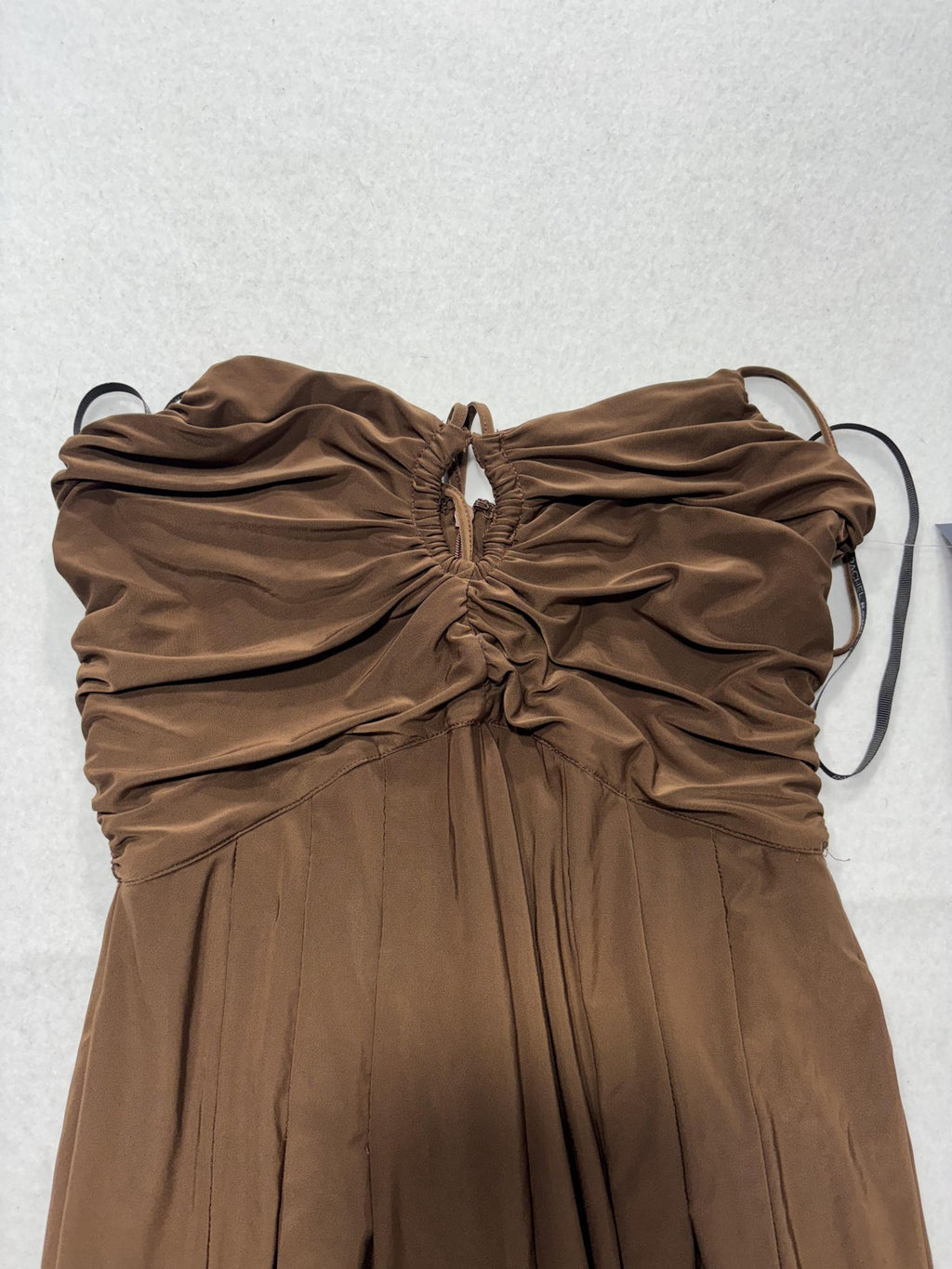 RACHEL Rachel Roy Dress Womens Small Brown Strapless Ruched Jersey Maxi