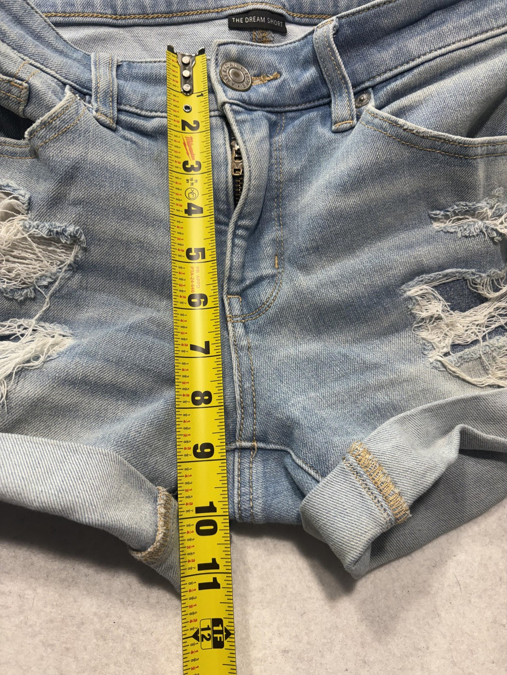American Eagle Dream Short Womens 8 Blue Distressed Cut Off Denim MIDI