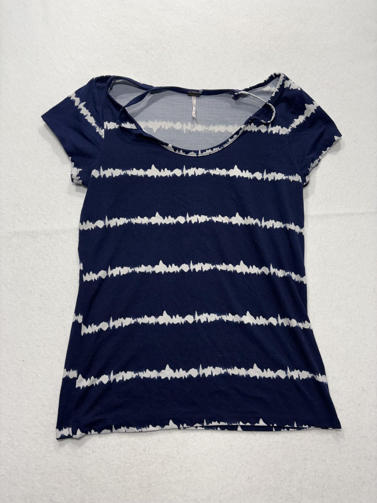 Poof Shirt Womens Medium Blue Stripe Scoop Neck Strap Casual Short Sleeve Tee